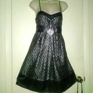 Vintage Metallic Empire Waist Party Sexy Dress